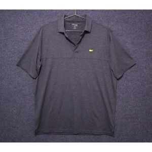 Masters Golf Polo Men Large Gray Tech Performance Shirt Spread Collar Logo‎ NWOT